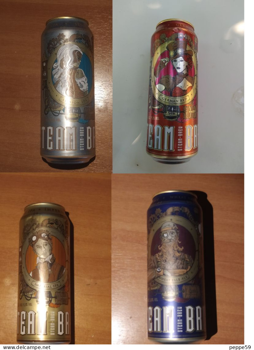 4 Lattine - Birra Steam Brew - 50 Cl. ( Vuote ) - Cans