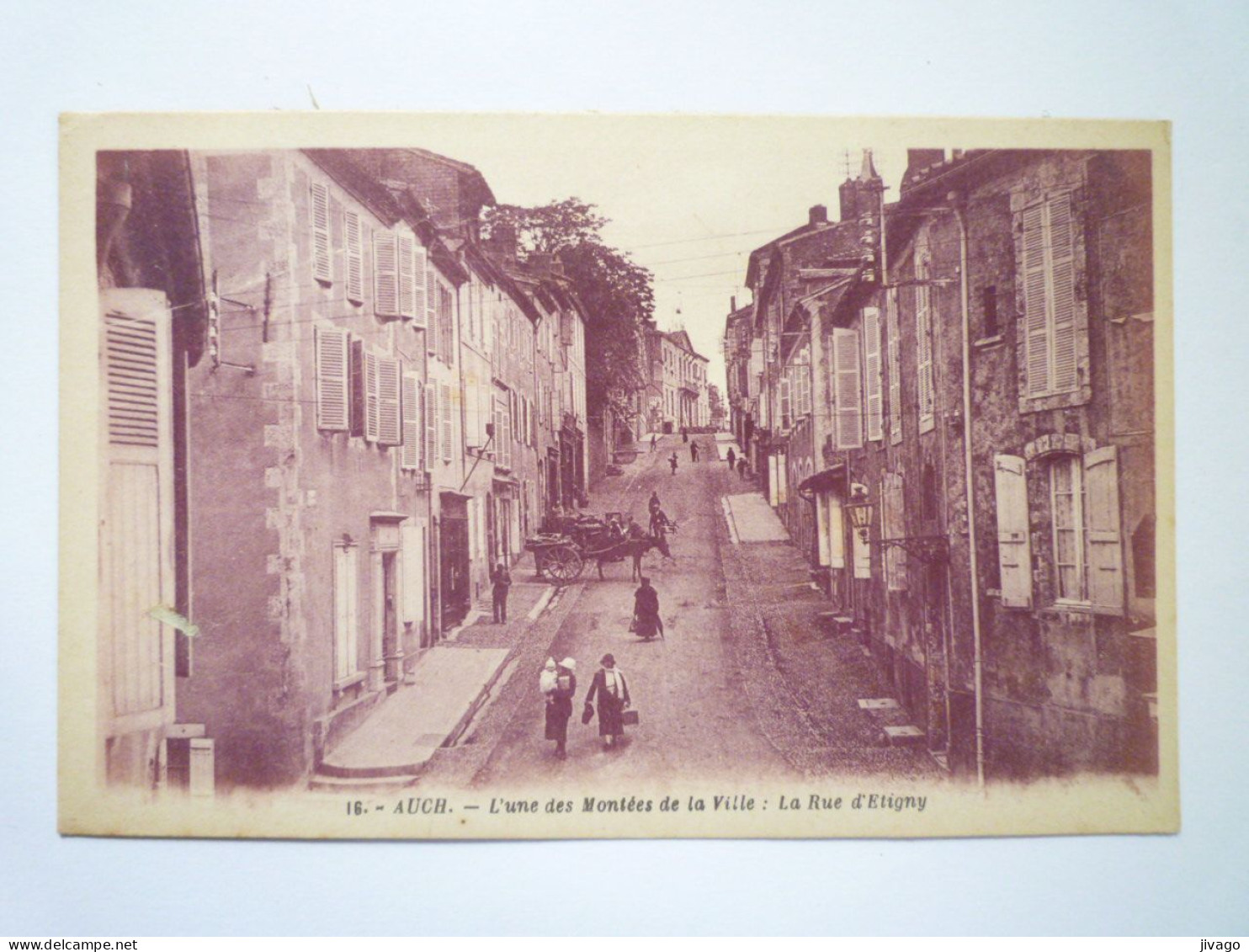 2023 - 1828  AUCH  (Gers)  :  L'une Des Montées De La Ville  -  La Rue D'ETIGNY  (sépia )  XXX - Auch