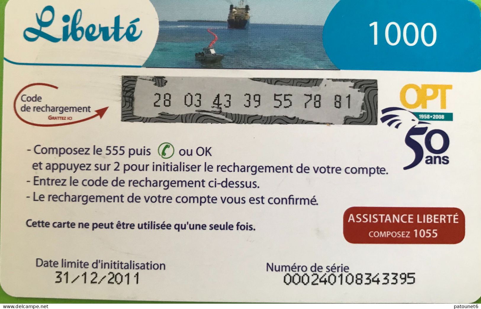 NOUVELLE-CALEDONIE  -  Liberté 1000 - OPT -  " L'année Des 50 Ans Sera Cablée .. " - Nuova Caledonia