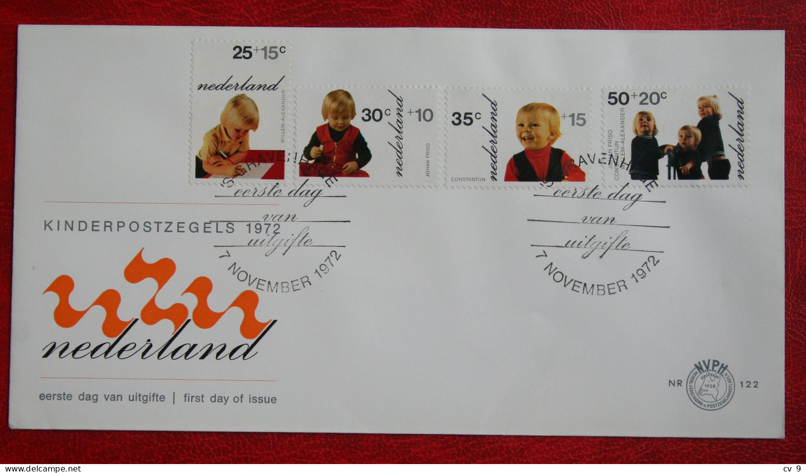 FDC E122 122 Child Welfare Kinderzegels Enfant NVPH 1020-1023 1972 Without Address NEDERLAND NIEDERLANDE NETHERLANDS - FDC