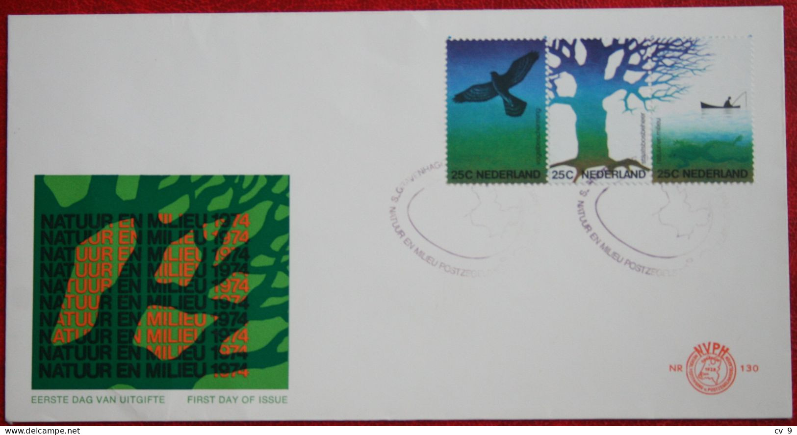 FDC E130 130 1974 Natuur En Mileu Vogel Boot NVPH 1043-1045 Mi 1023-25 Without Address NEDERLAND NIEDERLANDE NETHERLANDS - FDC