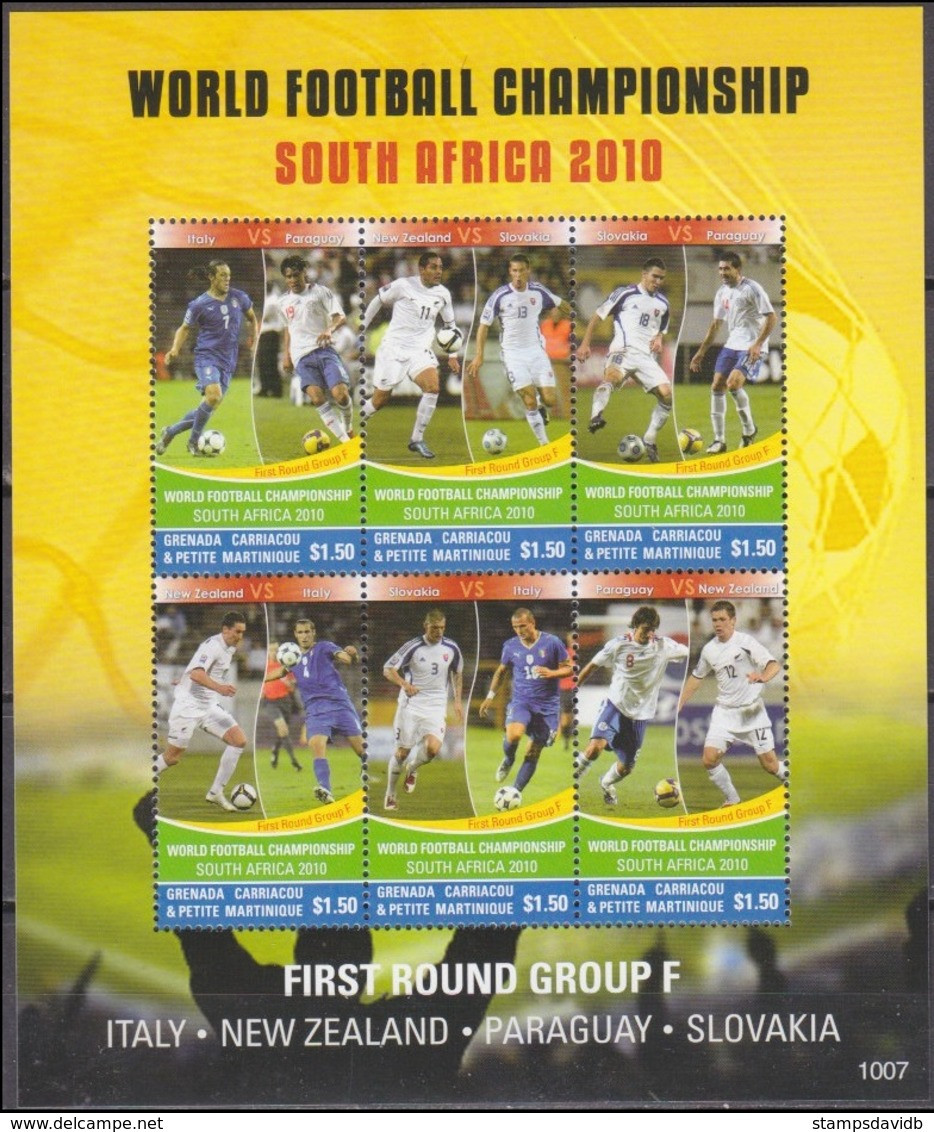 2010	Grenada - Grenadines	4575-80KL	2010 World Championship On Football South Africa	7,00 € - 2010 – África Del Sur