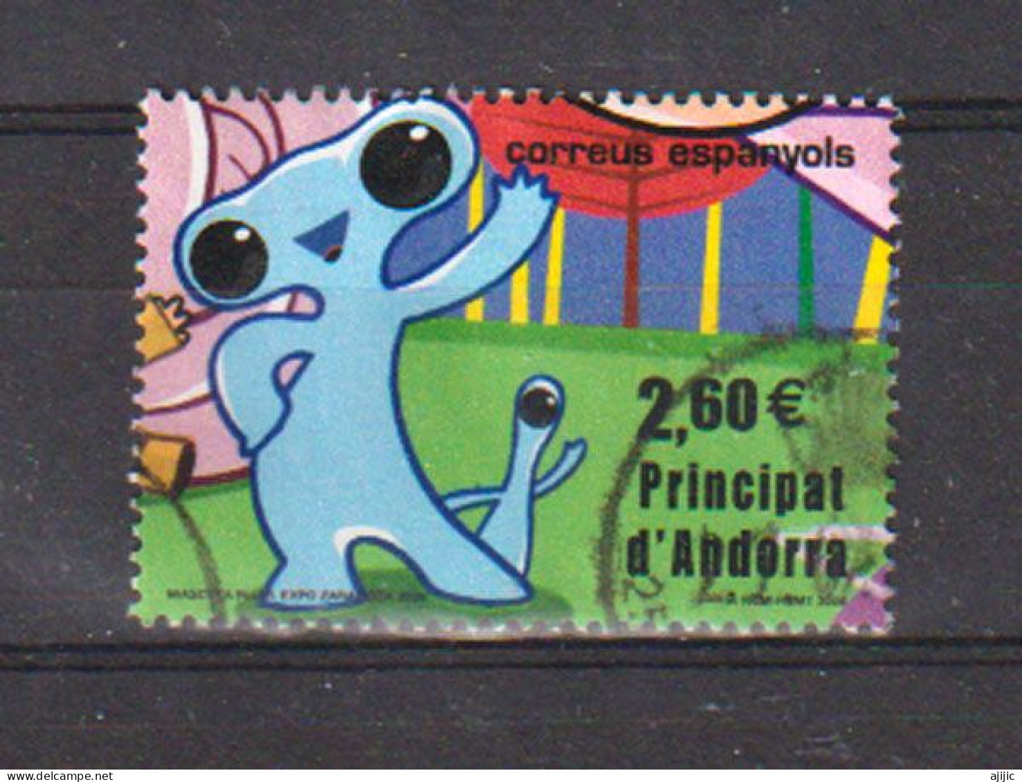 Poupée FLUVI,mascotte De L'Expo Universelle ZARAGOZA 2008, Timbre Oblitéré, 1 ère Qualité, Haute Faciale 2,60 Euro - Used Stamps