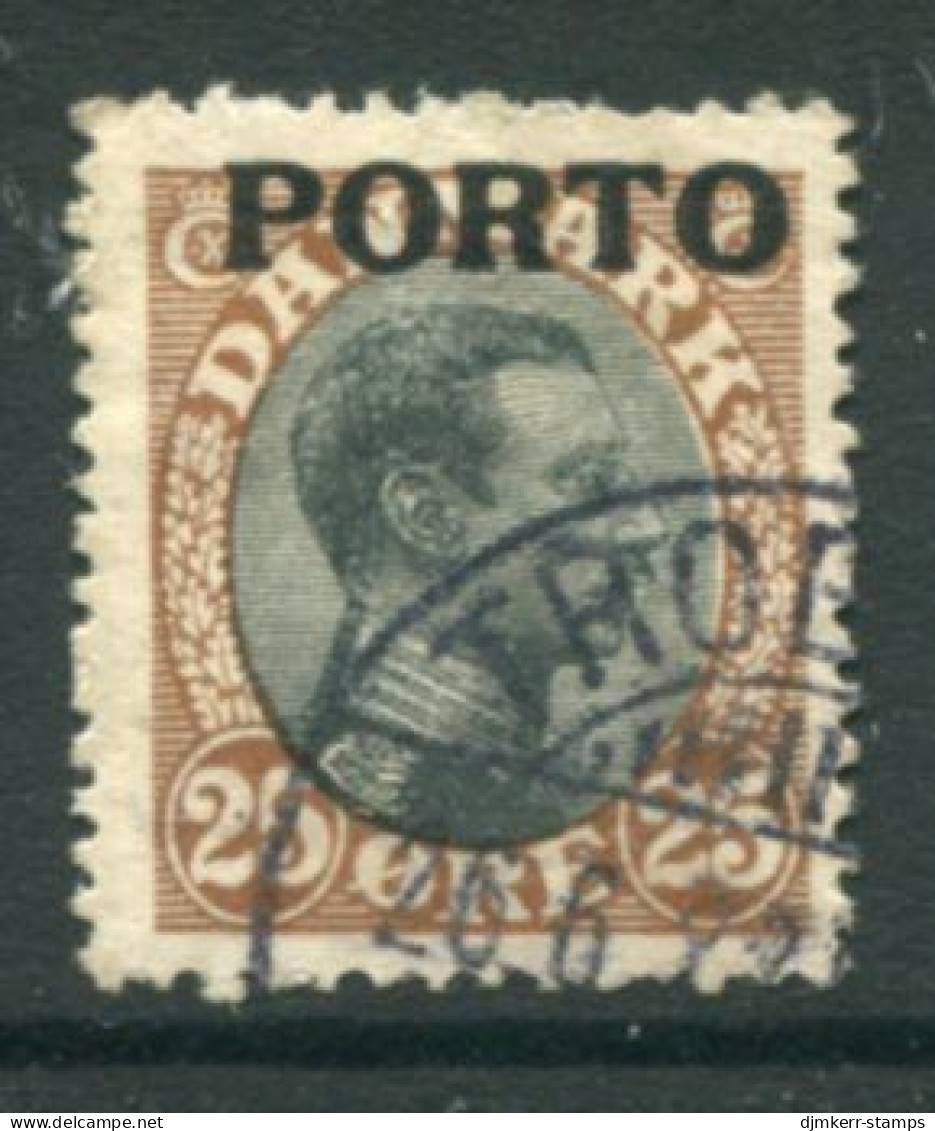 DENMARK 1921 King Christian X Definitive 25 Øre Overprinted Porto Used.  Michel Porto 6 - Port Dû (Taxe)