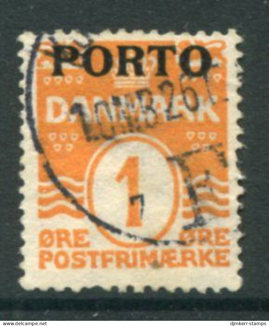 DENMARK 1921 King Christian X Definitive 1 Øre Overprinted Porto Used.  Michel Porto 1 - Impuestos