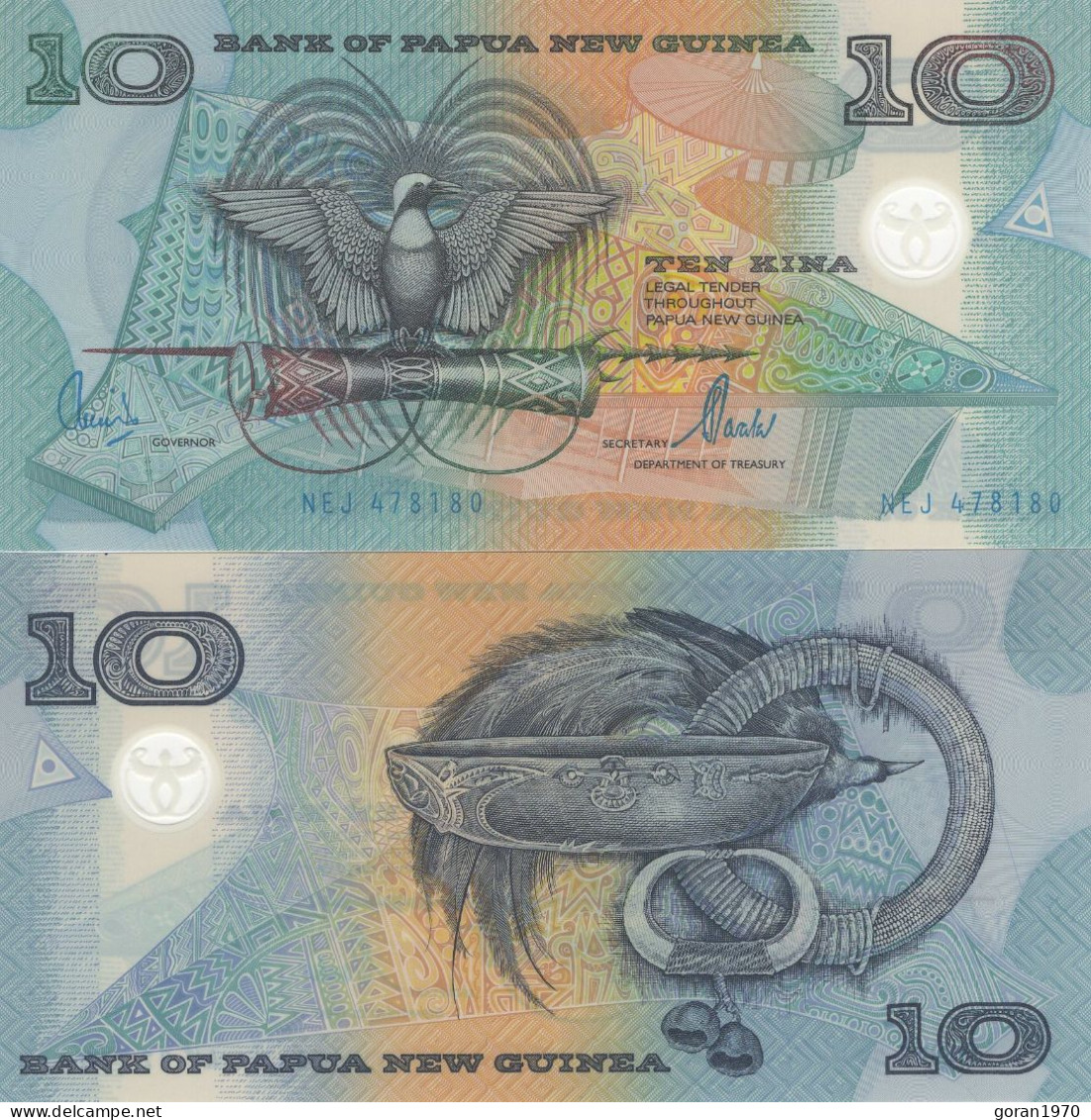 PAPUA NEW GUINEA 10 Kina 2000 UNC, P-26 Polymer - Papouasie-Nouvelle-Guinée