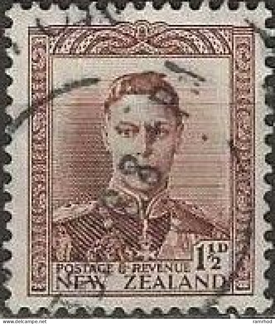 NEW ZEALAND 1938 King George VI - 1½d. - Brown FU - Usati