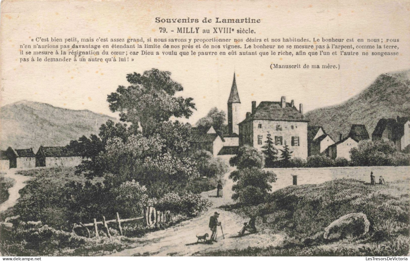 FRANCE - Souvenir De Lamartine - Milly Au XVIII émé Siècle - Village - Carte Postale Ancienne - Milly La Foret