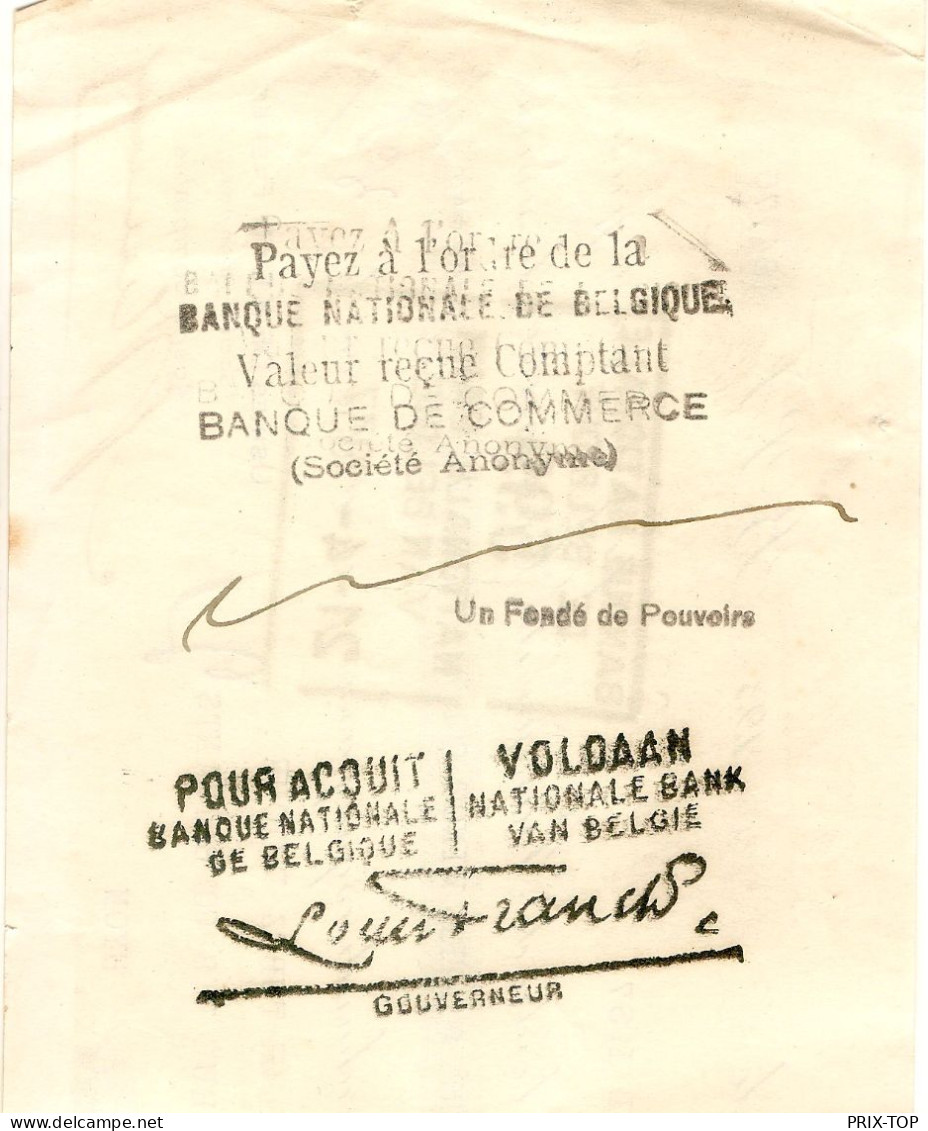 TP 431 Poortman Perforé DKF+TP Fiscaux S/Mandat DE KEYN Frères 484.75 Frs Obl. BXL 1937 > M.Tubez-Dufour à Hyon - 1934-51