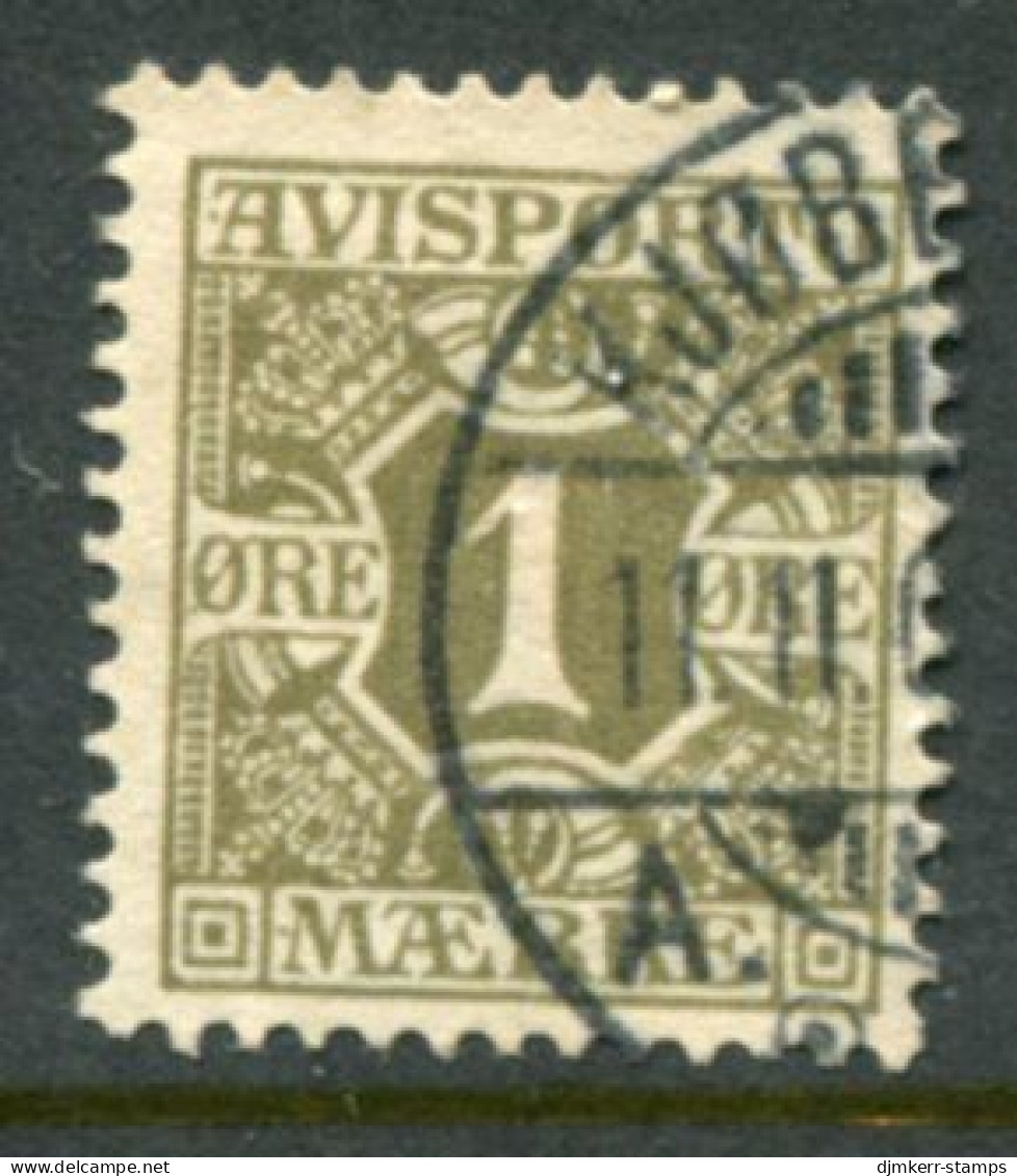 DENMARK 1907 Avisporto (newspaper Accounting Stamps) Perf. 12½  1 Ø. Used.  Michel 1X - Usado
