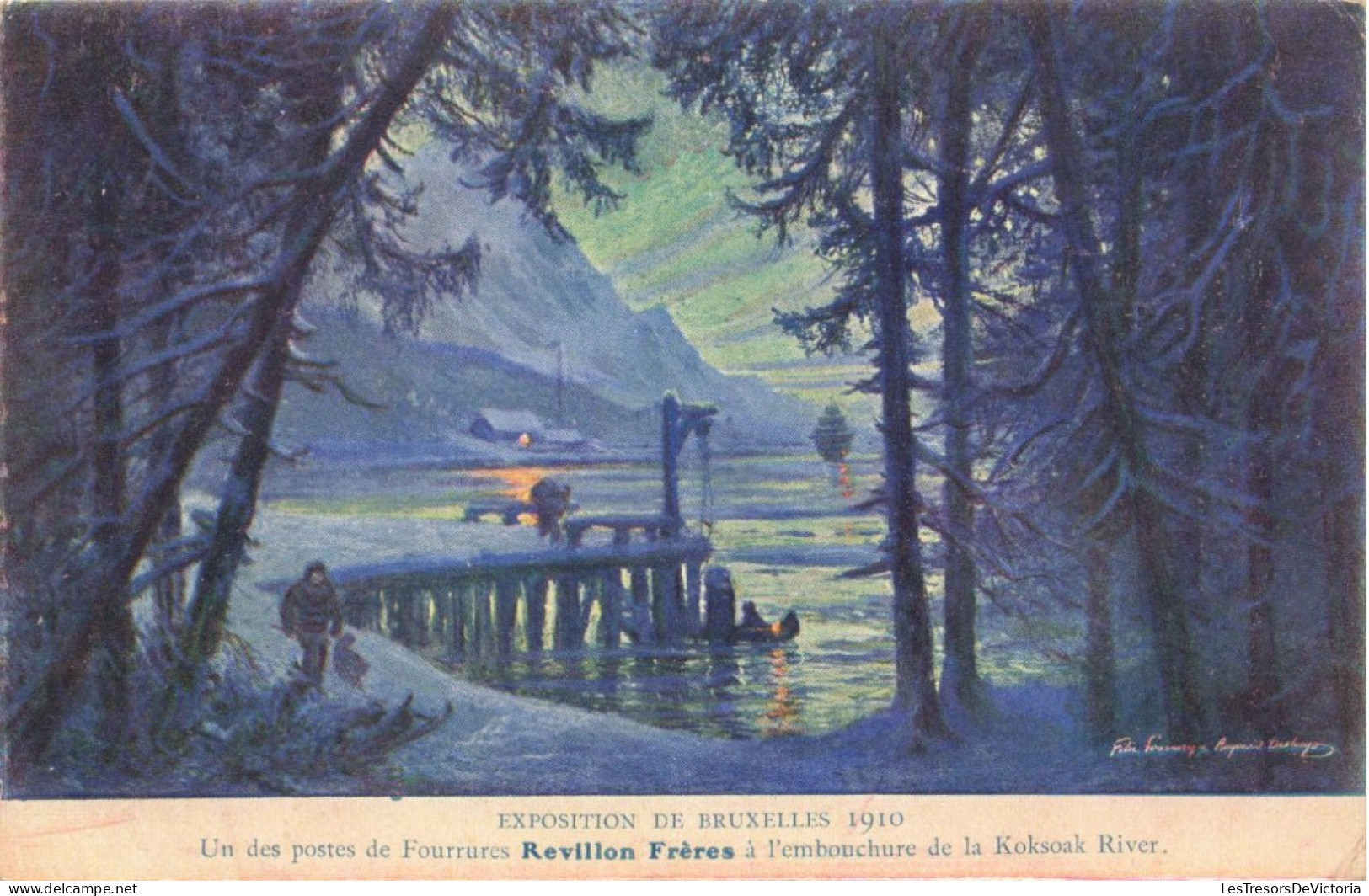 BELGIQUE - Exposition De Bruxelles 1910 - Poste De Fourrures Revillon Frères à Koksoak River - Carte Postale Ancienne - Exposiciones Universales