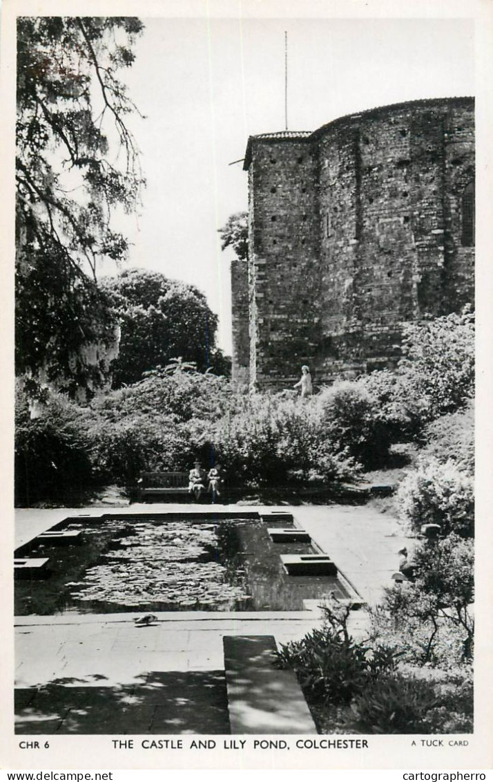 England Colchester - Castle & Lily Pond Tuck Card - Colchester