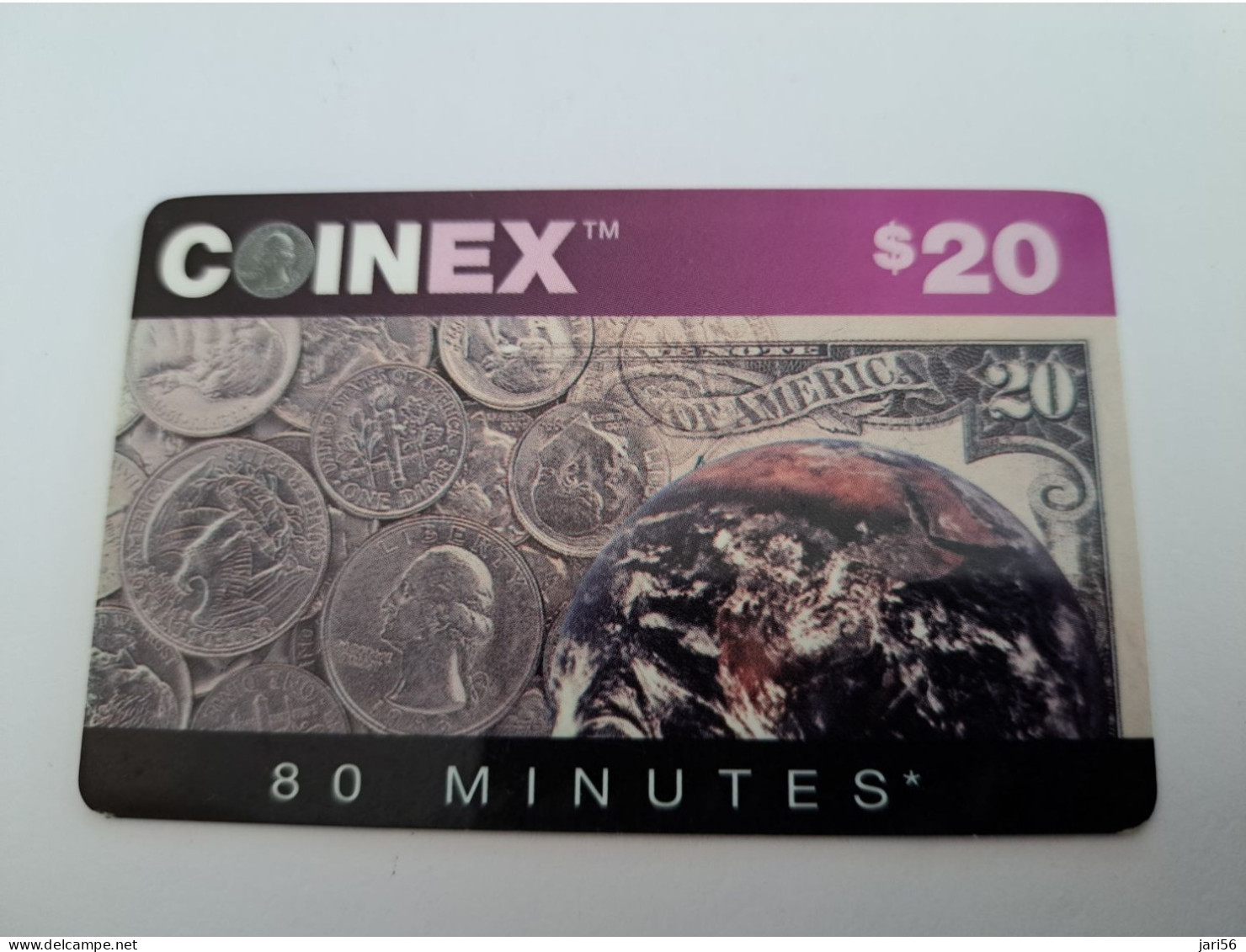 UNITED STATES/ USA / AMERIKA/ $20,- COINEX / 80 MIN/ MONEY/ COIN /BANKNOTE ON CARD/    **14857** - Amerivox