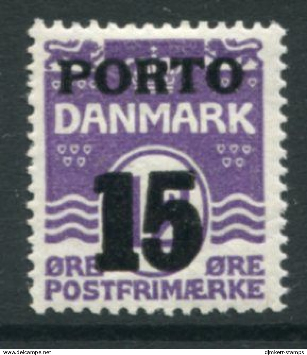 DENMARK 1934 Wavy Lines Definitive 15 On 12 Øre Overprinted Porto LHM / *.  Michel Porto 32 - Port Dû (Taxe)