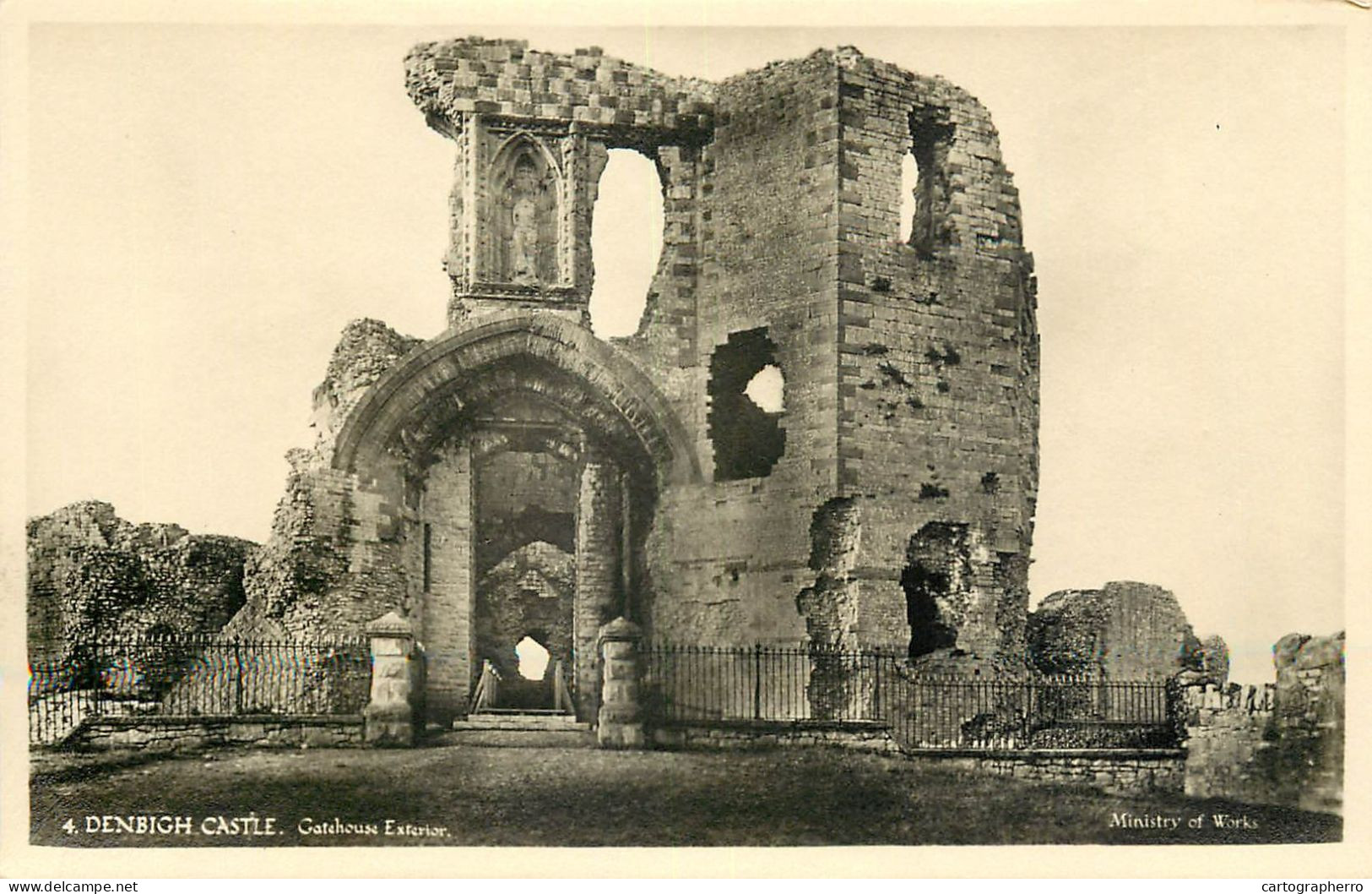 Wales Denbigh Castle Gatehouse Exterior View - Denbighshire