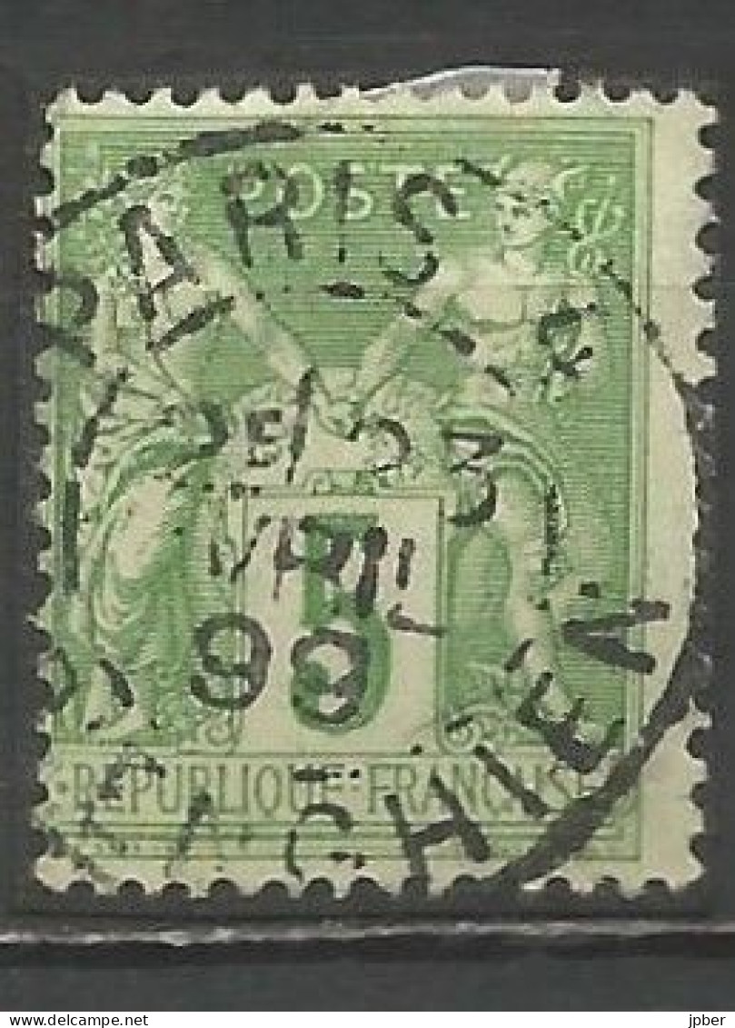 France - Sage - Quartiers De Paris - Cachet Type A2 AVEC N° Bureau - "PARIS 4 R.D'ENGHIEN" - 1876-1898 Sage (Type II)