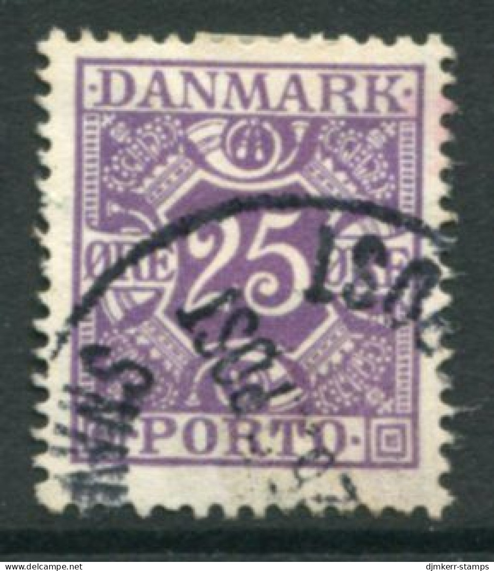 DENMARK 1921-27 Postage Due Numeral And Crowns 25 Øre Used.  Michel Porto 16 - Segnatasse
