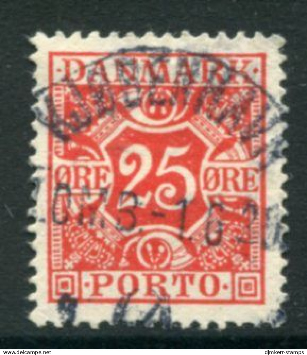 DENMARK 1921-27 Postage Due Numeral And Crowns 25 Øre Red Used.  Michel Porto 15 - Portomarken