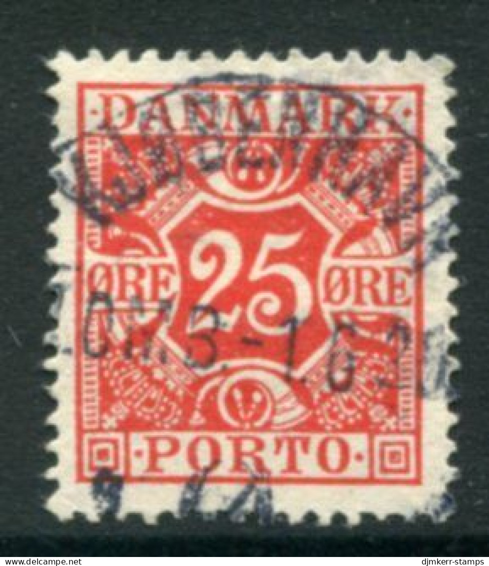 DENMARK 1921-27 Postage Due Numeral And Crowns 25 Øre Red Used.  Michel Porto 15 - Postage Due