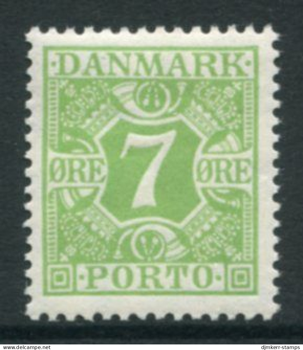 DENMARK 1921-27 Postage Due Numeral And Crowns 7 Øre MNH / **.  Michel Porto 12 - Postage Due