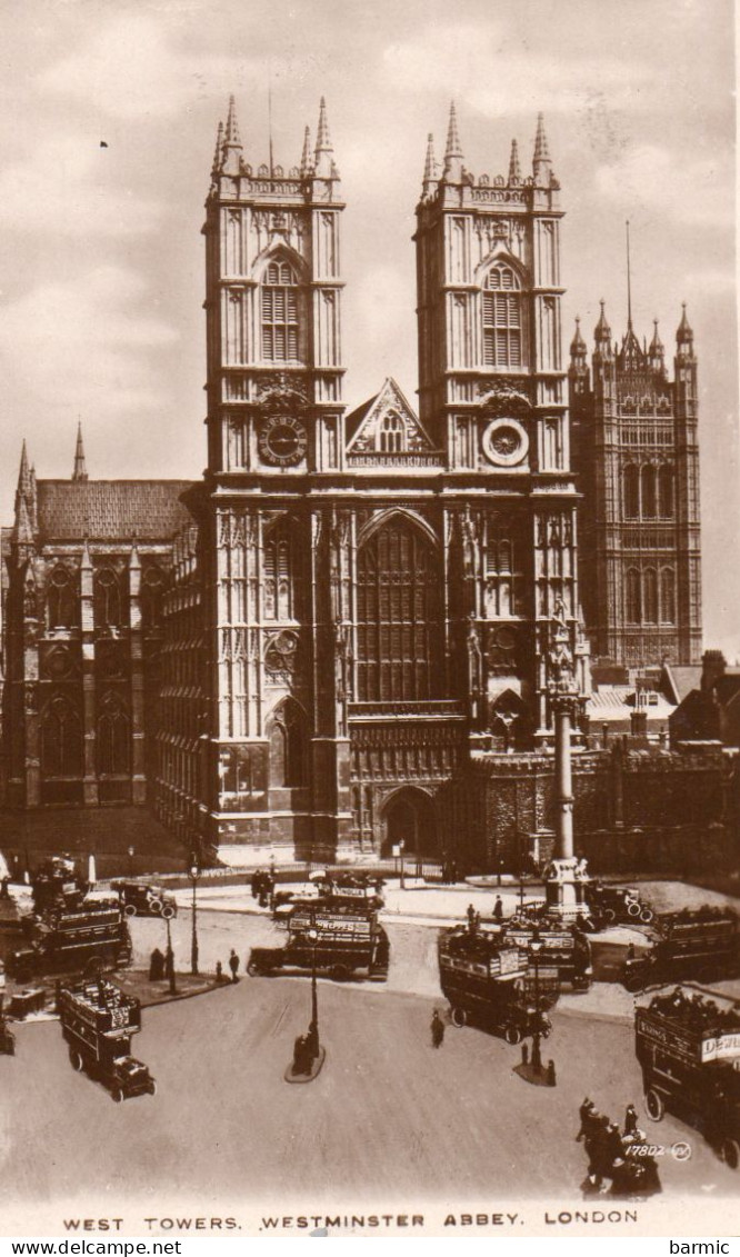 LONDON, WEST TOWERS WESTMINSTER ABBEY, AUTOBUS, BEAU PLAN ANIME REF 10338 POU - Westminster Abbey