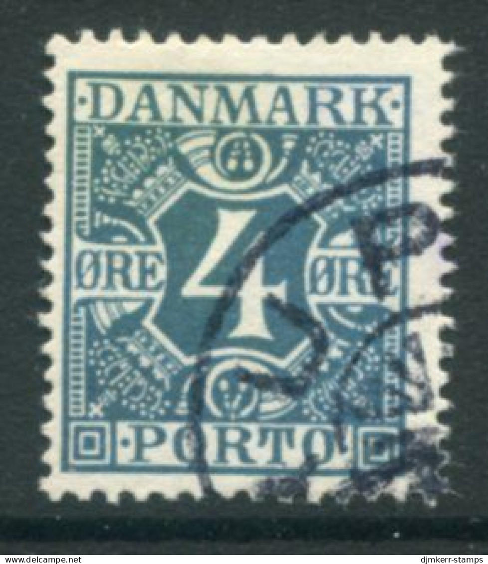 DENMARK 1921-27 Postage Due Numeral And Crowns 4 Øre Used.  Michel Porto 10 - Portomarken