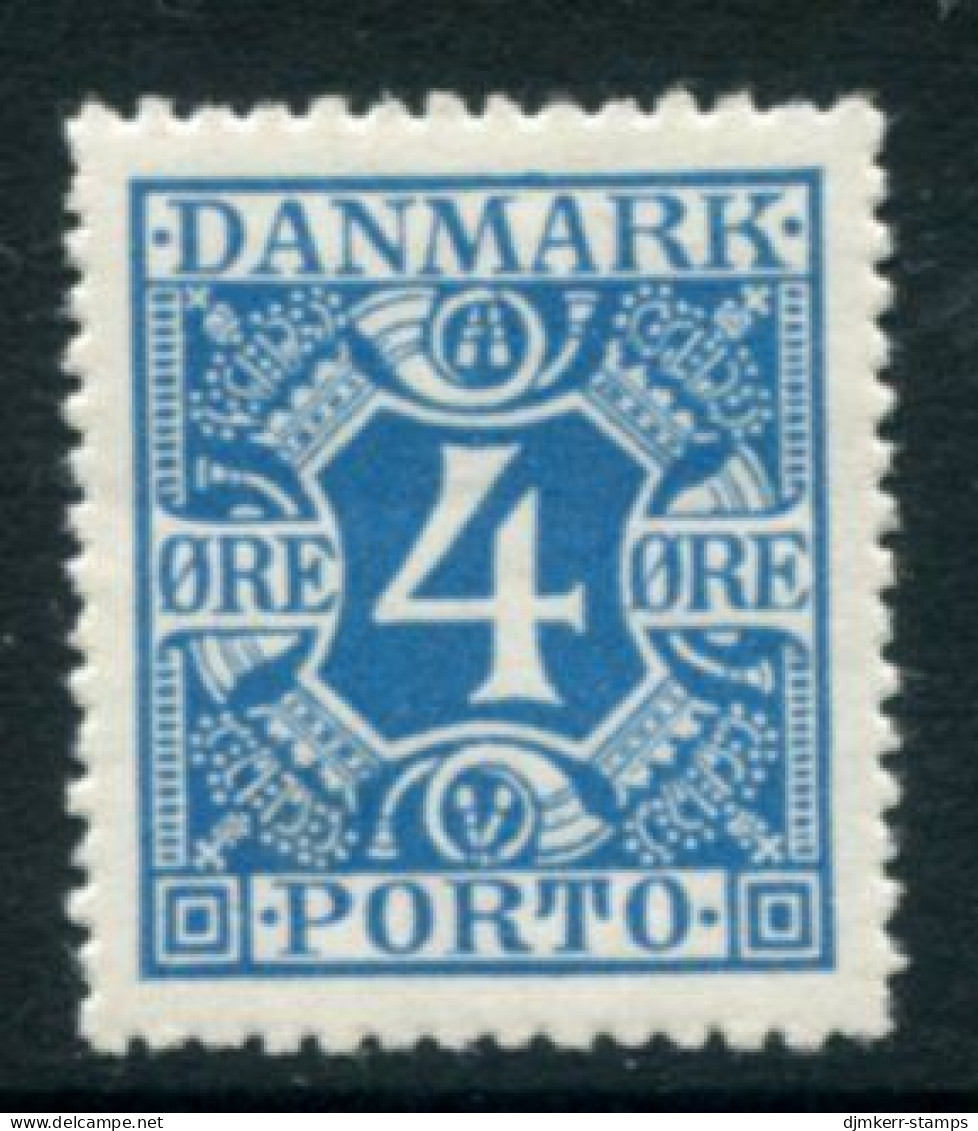 DENMARK 1921-27 Postage Due Numeral And Crowns 4 Øre MNH / **.  Michel Porto 10 - Strafport