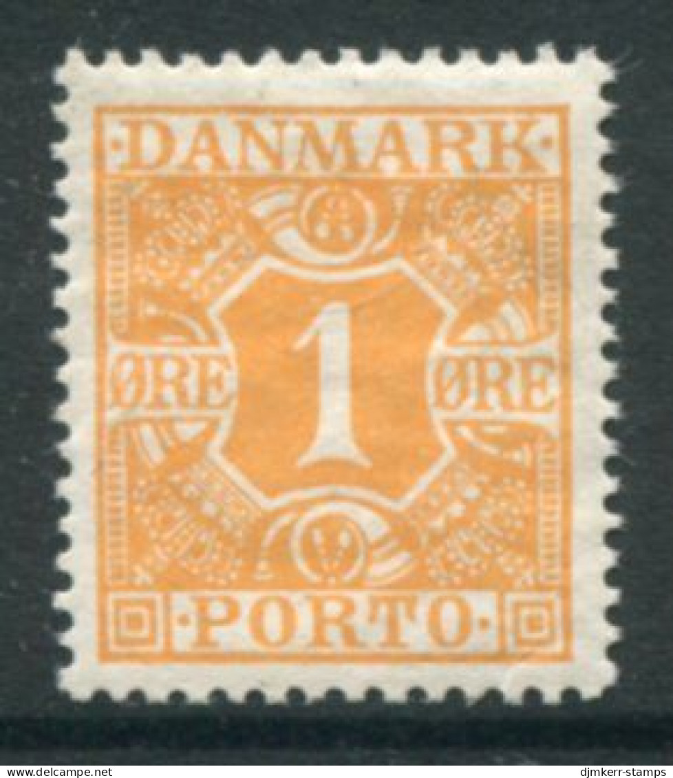 DENMARK 1921-27 Postage Due Numeral And Crowns 1 Øre MNH / **.  Michel Porto 9 - Postage Due