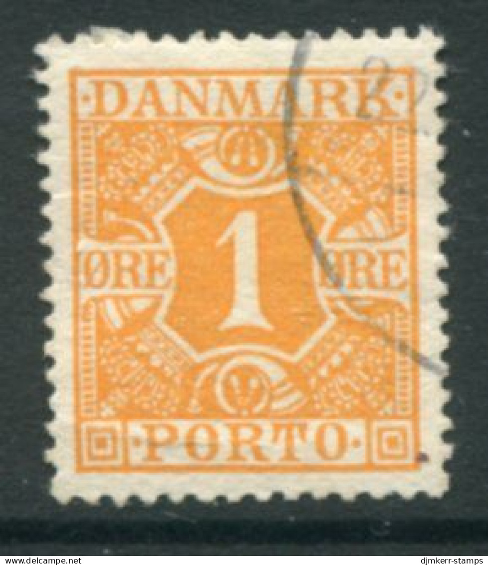 DENMARK 1921-27 Postage Due Numeral And Crowns 1 Øre Used.  Michel Porto 9 - Segnatasse