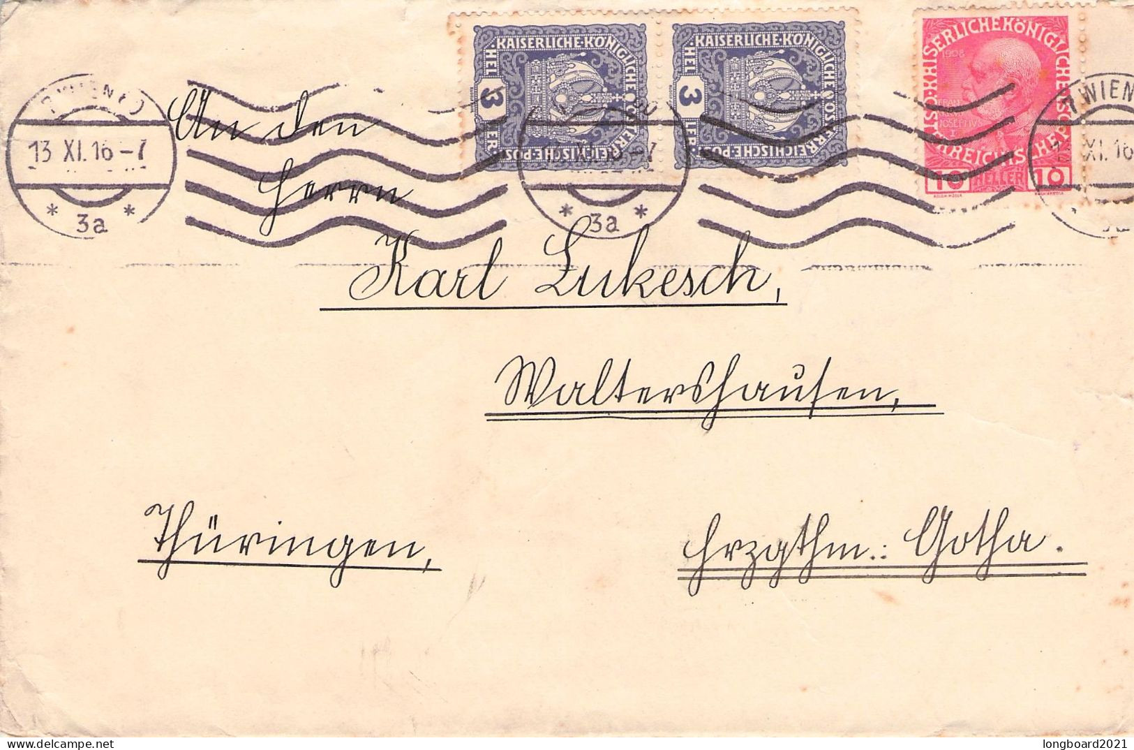 ÖSTERREICH - BRIEF 1916 WIEN - WALTERSHAUSEN/GOTHA / 2077 - Cartas & Documentos