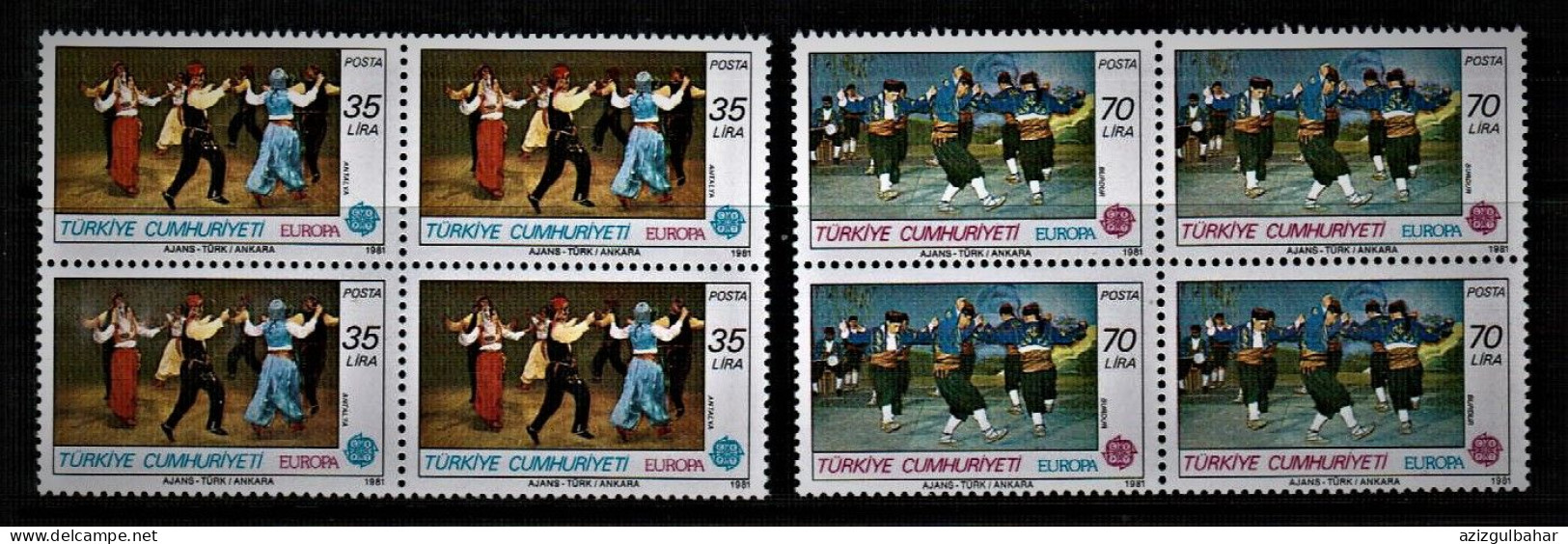 1981 - -  TURKISH  STAMPS - UMM  EUROPA - BLOCK OF 4 - Unused Stamps