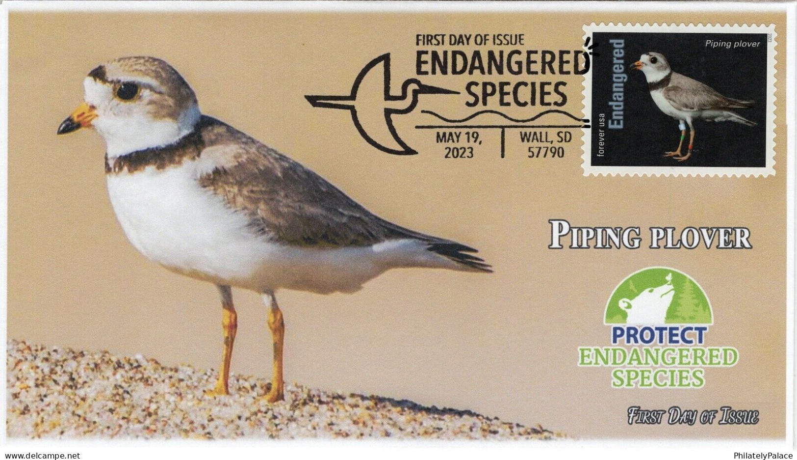 USA 2023 Piping Plover, Endangered Species, Bird,Pictorial Postmark, FDC Cover (**) - Briefe U. Dokumente