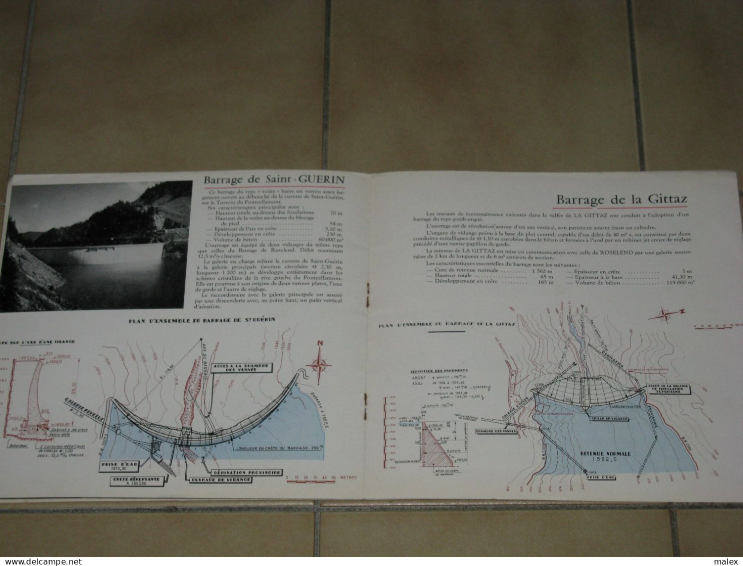 SAVOIE / PLAQUETTE ELECTRICITE DE FRANCE  Sur L'aménagement De ROSELEND   - Usines , Adductions , Barrage Etc - Europa