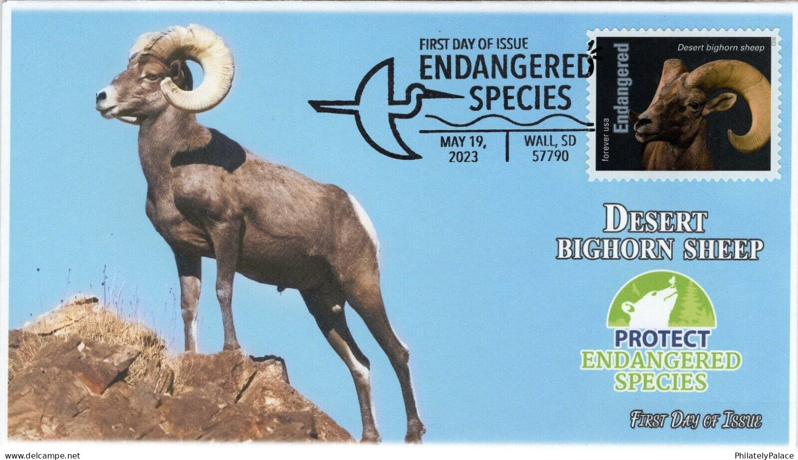 USA 2023 Desert Bighorn Sheep, Endangered Species, Animal,Pictorial Postmark, FDC Cover (**) - Brieven En Documenten
