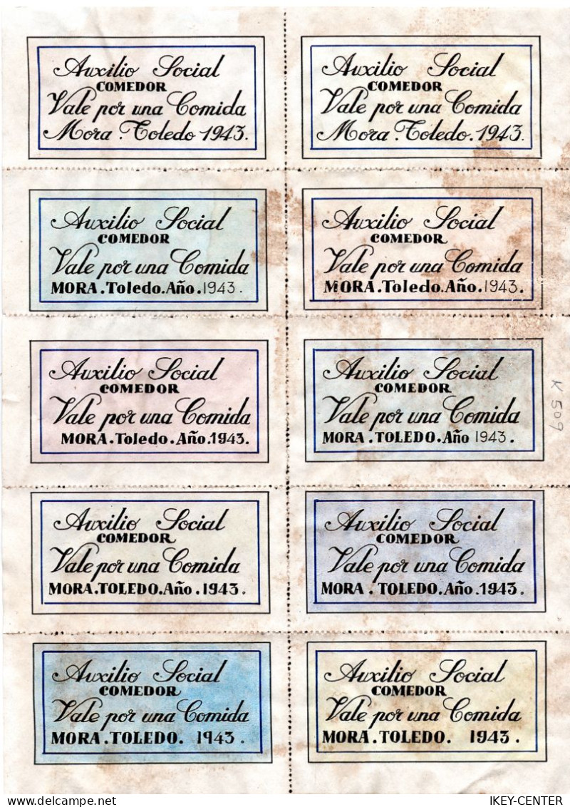 K-509-GERMAN EMPIRE-SPAIN.MILITARY NAZI PROPAGANDA German-Spanish RATION COUPONS DIVISION AZUL.1943.WWII.DEUTSCHES REICH - 1939-45