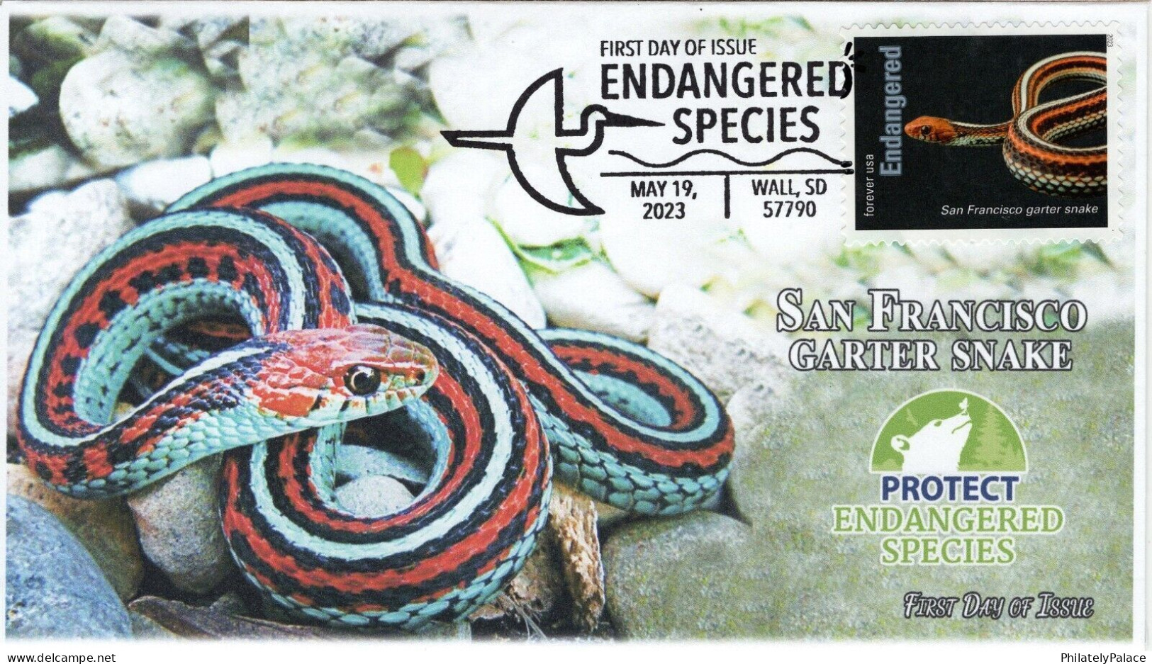 USA 2023 San Francisco Garter Snake, Endangered Species,Reptile ,Pictorial Postmark, FDC Cover (**) - Lettres & Documents