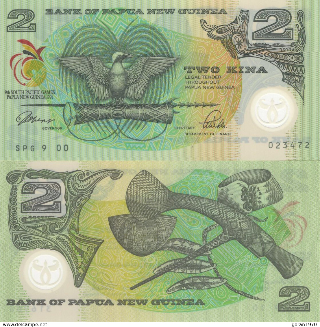 PAPUA NEW GUINEA 2 Kina 1991 UNC, P-12 Polymer Commemorative - Papouasie-Nouvelle-Guinée