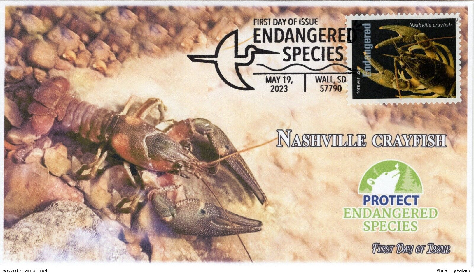 USA 2023 Nashville Crayfish, Endangered Species,Fish,Pictorial Postmark, FDC Cover (**) - Covers & Documents