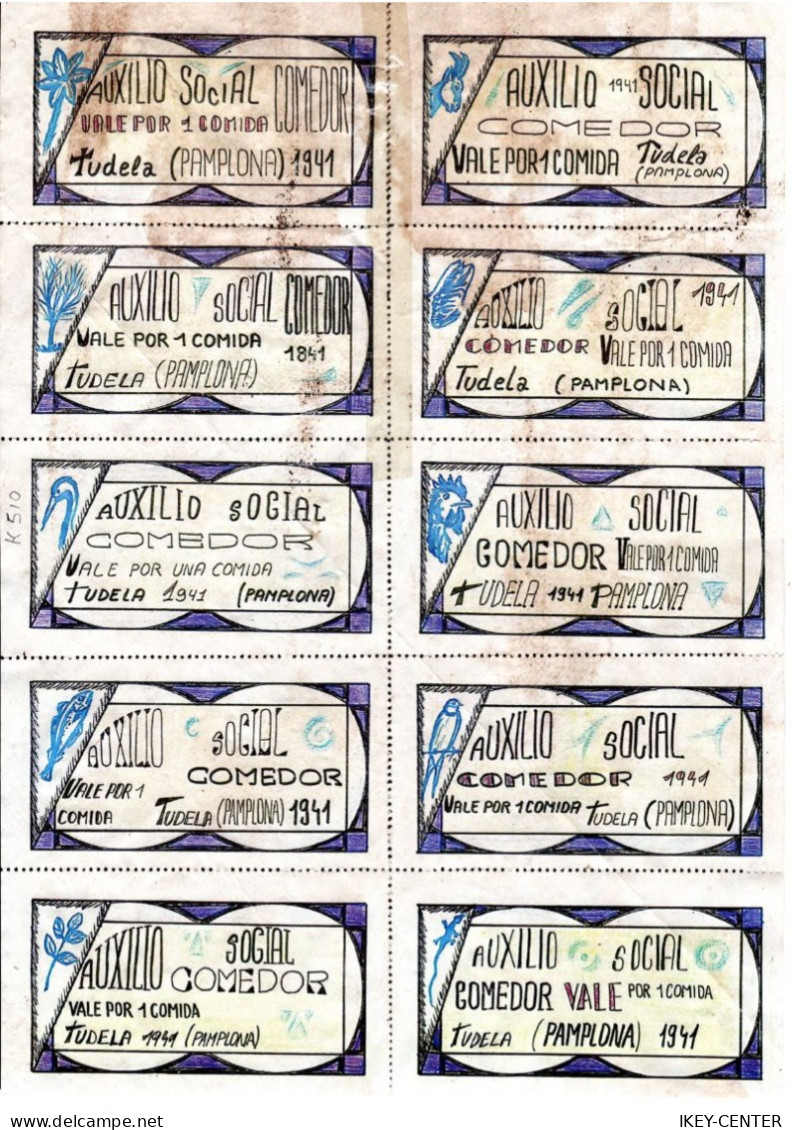 K-510-GERMAN EMPIRE-SPAIN.MILITARY NAZI PROPAGANDA German-Spanish RATION COUPONS DIVISION AZUL.1941.WWII.DEUTSCHES REICH - 1939-45