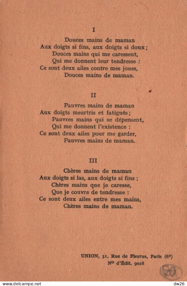 Partition "Chantons En Choeur" N° 164: Les Mains De Maman, Musique Abbé David Julien - Format CPA - Partituras