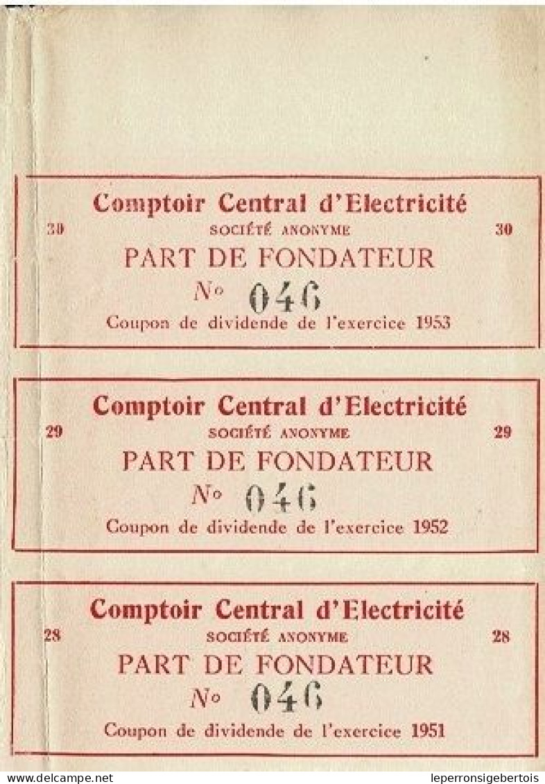 - Titre De 1923 - Comptoir Central D'Electricité - Namur - Electricidad & Gas