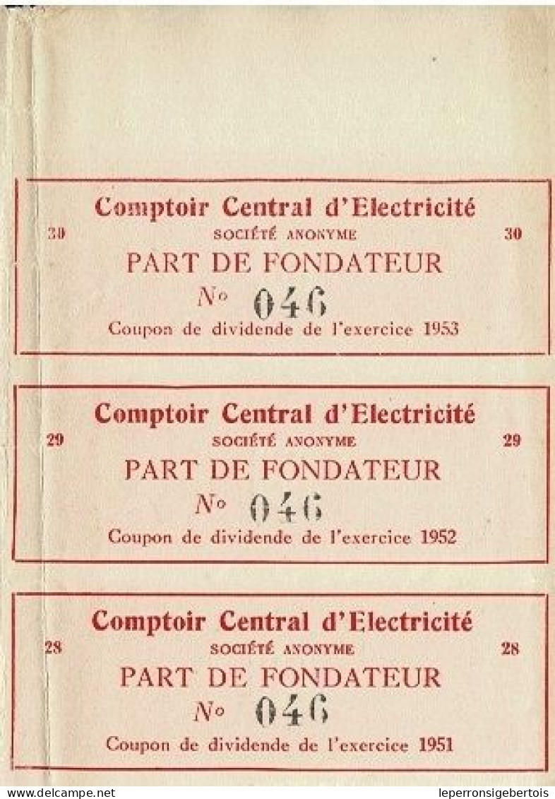 - Titre De 1923 - Comptoir Central D'Electricité - Namur - Elektrizität & Gas