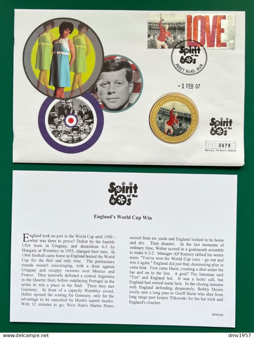 Great Britain 2007 Spirit Of The 60's England's World Cup Win Coin Cover (0978) - 2001-2010 Decimal Issues