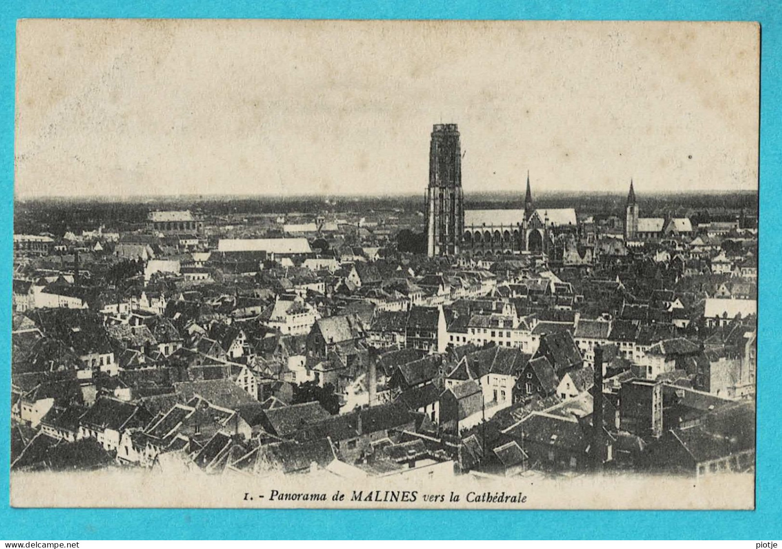 * Mechelen - Malines (Antwerpen) * (nr 1) Panorama De Malines Vers La Cathédrale, église, Kerk, Vue Générale - Malines