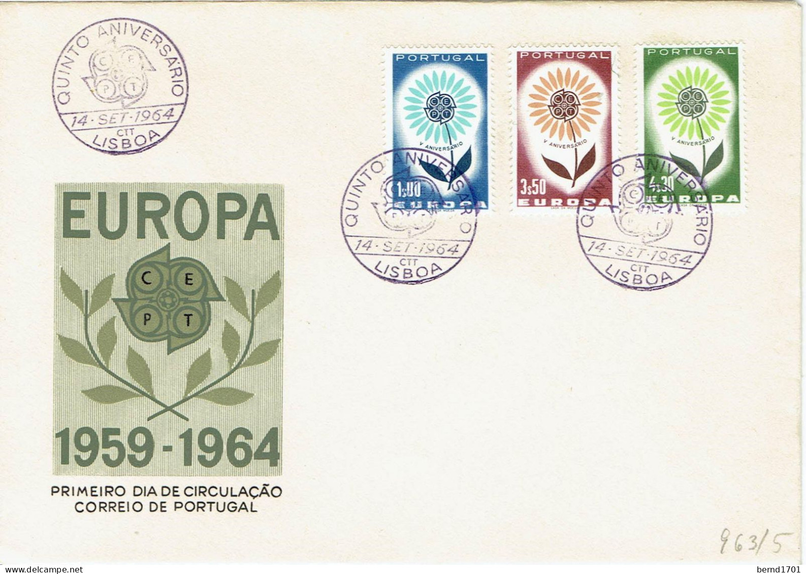 Portugal - Mi-Nr 963/965 FDC (K1821) - 1964