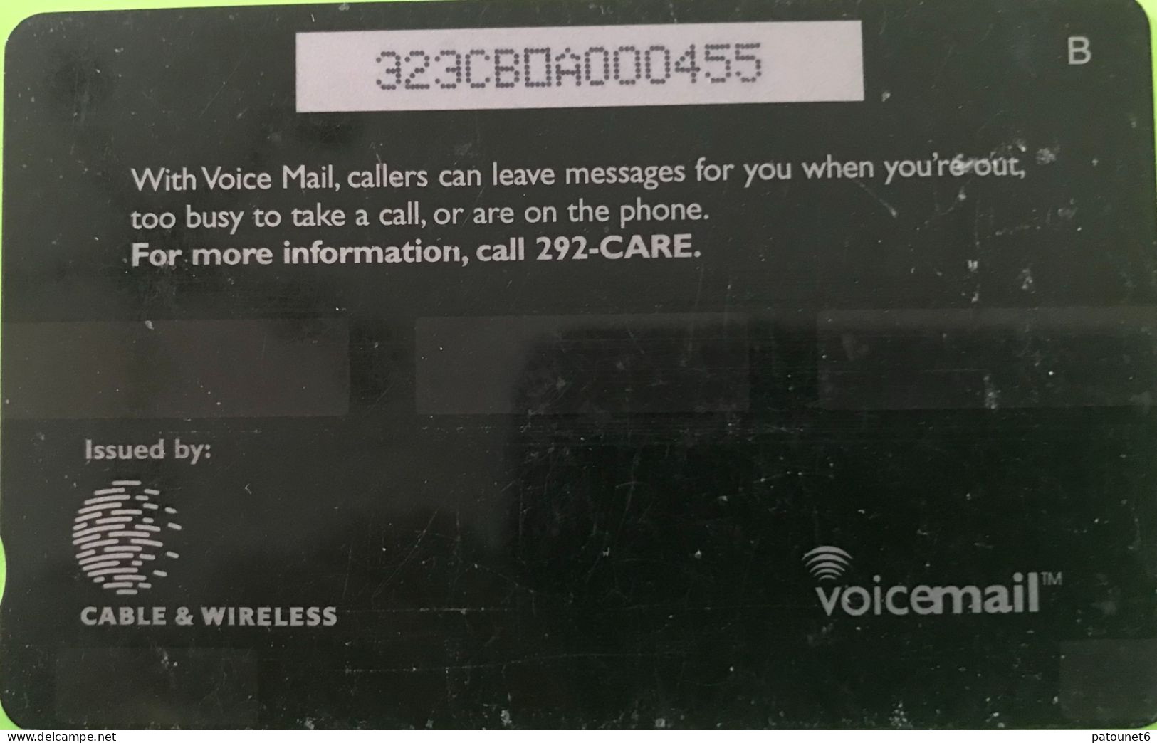 Autres AMERIQUE  -  Caribbean Phone Card  .. Or Get Voice Mail  -   $ 20 - Autres - Amérique