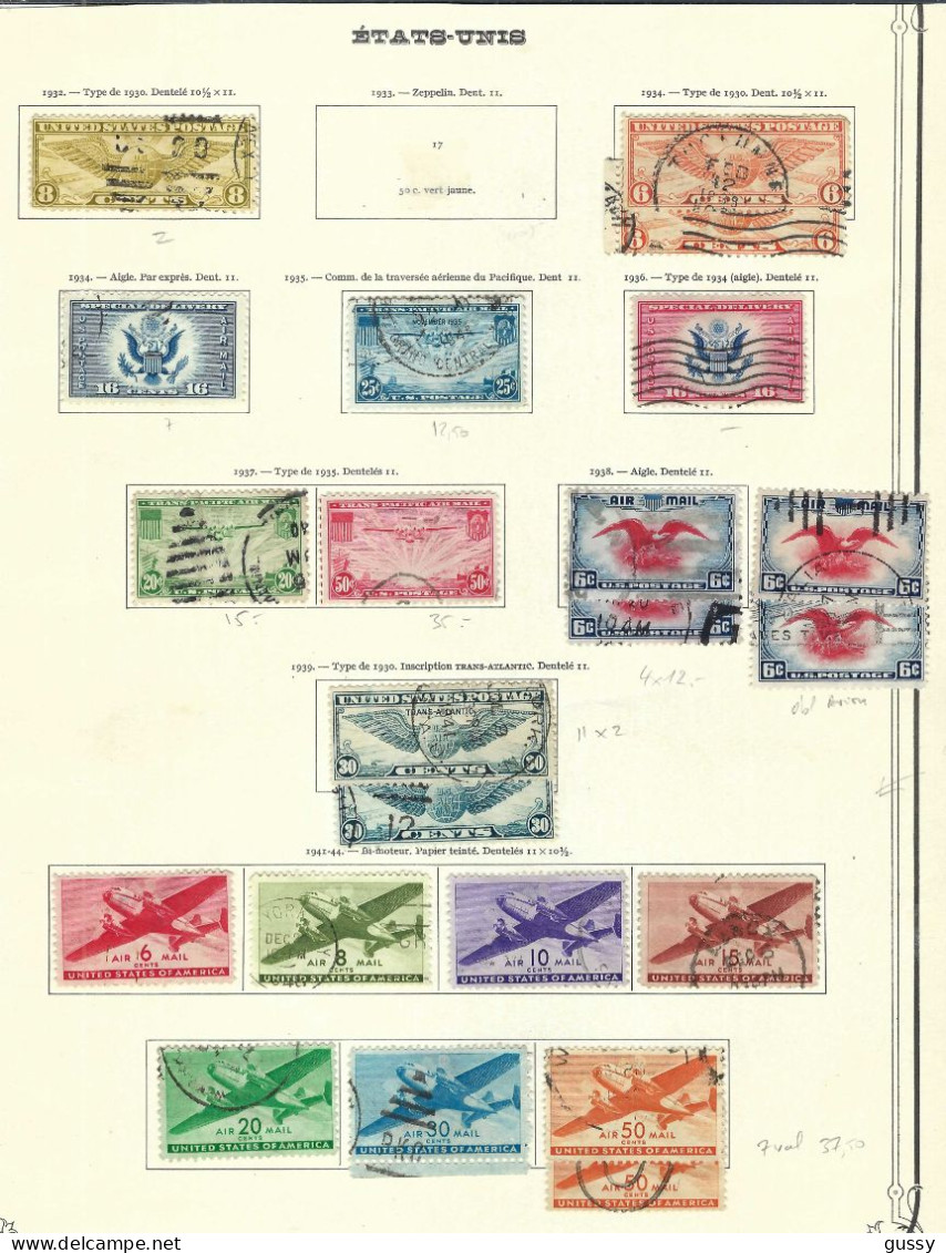 ETATS UNIS P.A. Ca.1932-44: Lot D' Obl. - 1a. 1918-1940 Used