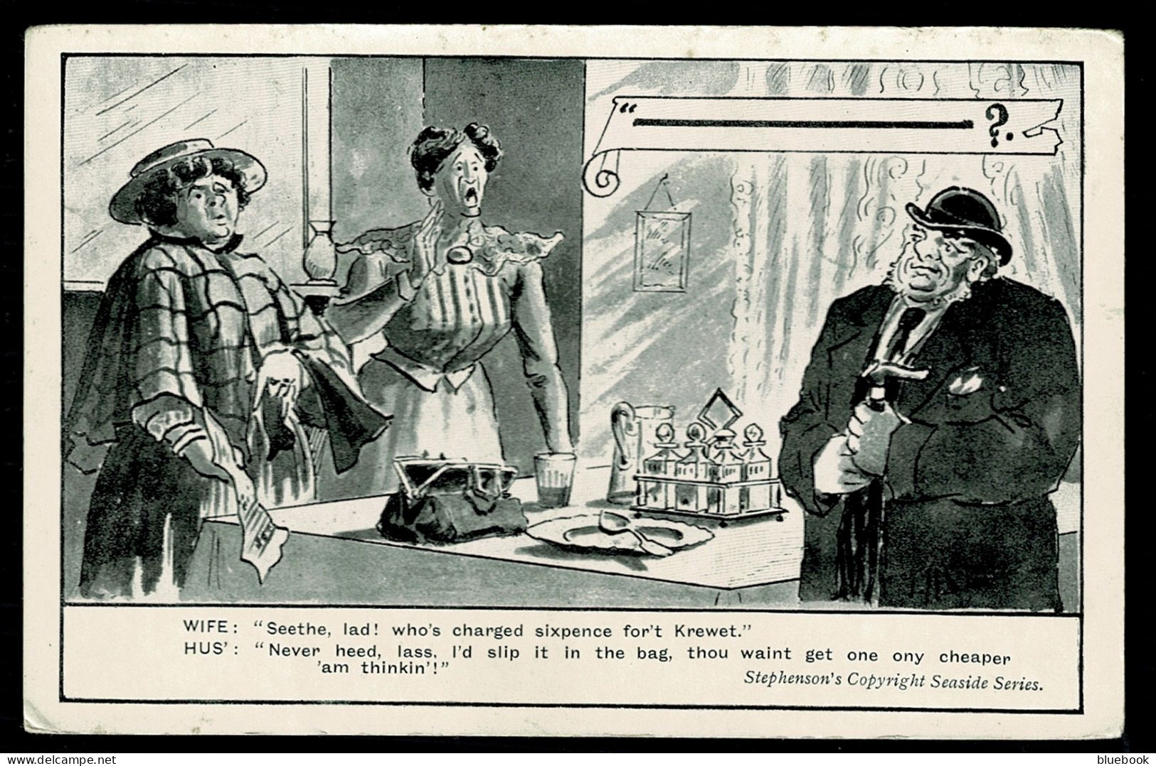 Ref 1623 - Early Stephenson Seaside Comic Postcard - Odd Humour! - Bandes Dessinées