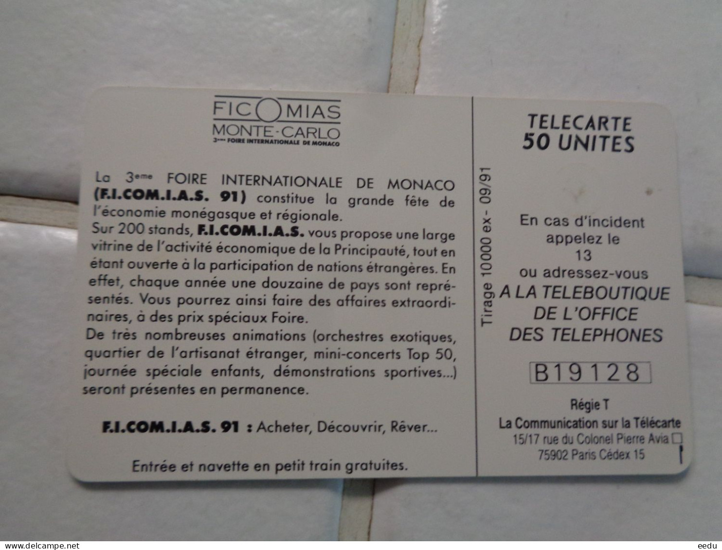 Monaco Phonecard - Monace