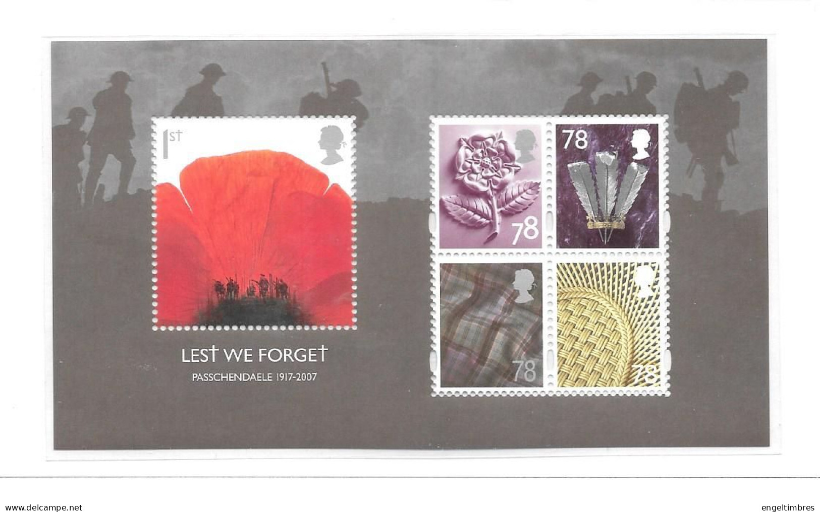 GB    WW1  -  1917/2017  -  MINISHEET - "Lest We Forget"  Passchendaele  1917- See Scan - Unused Stamps